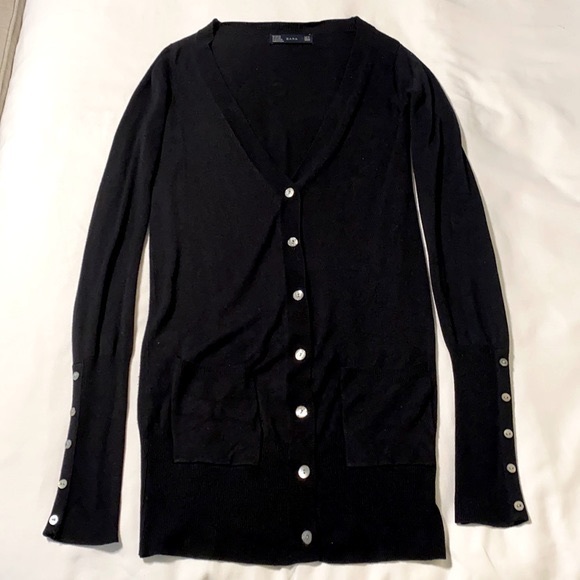 Zara Mother-of-pearl Button-up Knit Cardigan - Picture 2 of 6